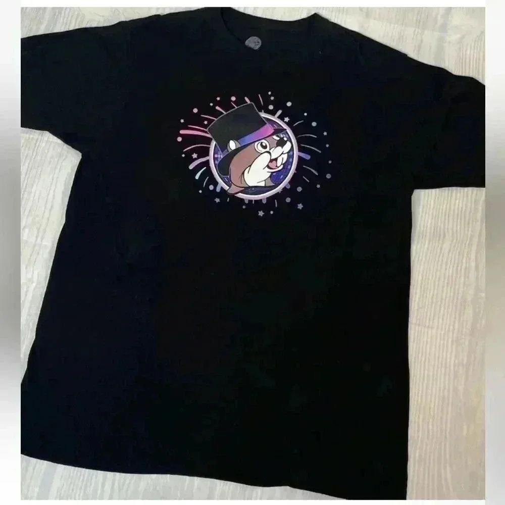 Buc-ee's T Shirt Adult L Black Happy New Year 2023 Short Sleeve Crew Neck beaver - Picture 7 of 15